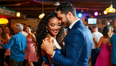 Latin dance couple enjoying Salsa at Cubaniyi social club Latin dance couple enjoying Salsa at Cubaniyi social club